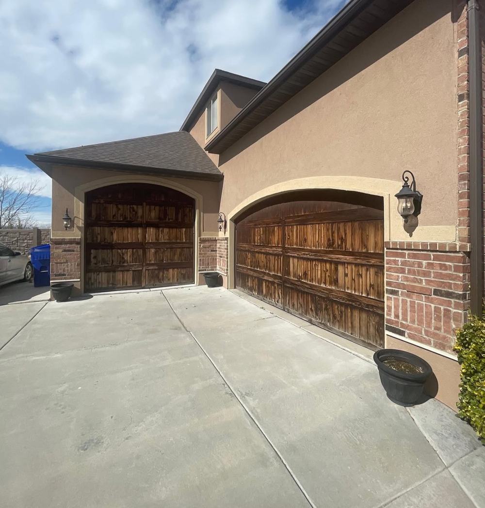 Garage exterior before repainting