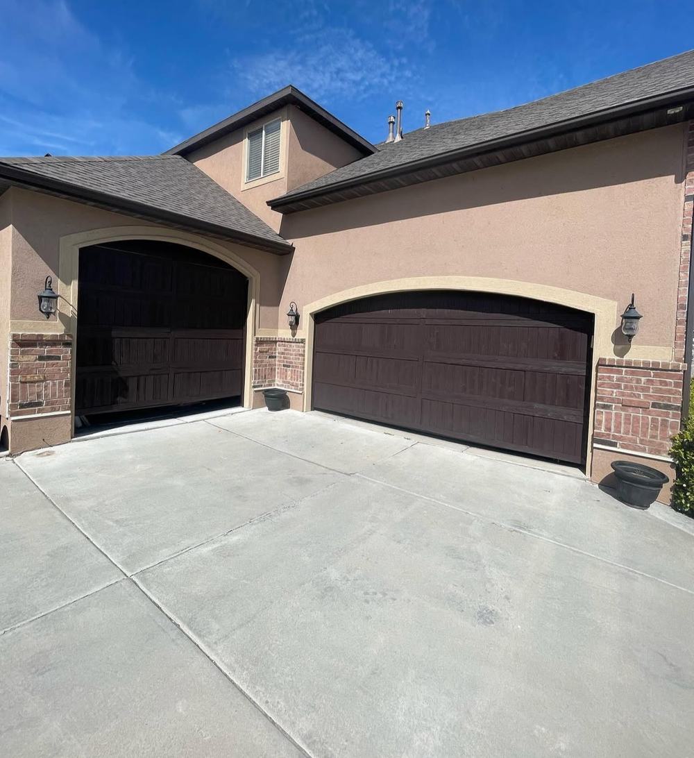 Garage exterior before repainting, second angle
